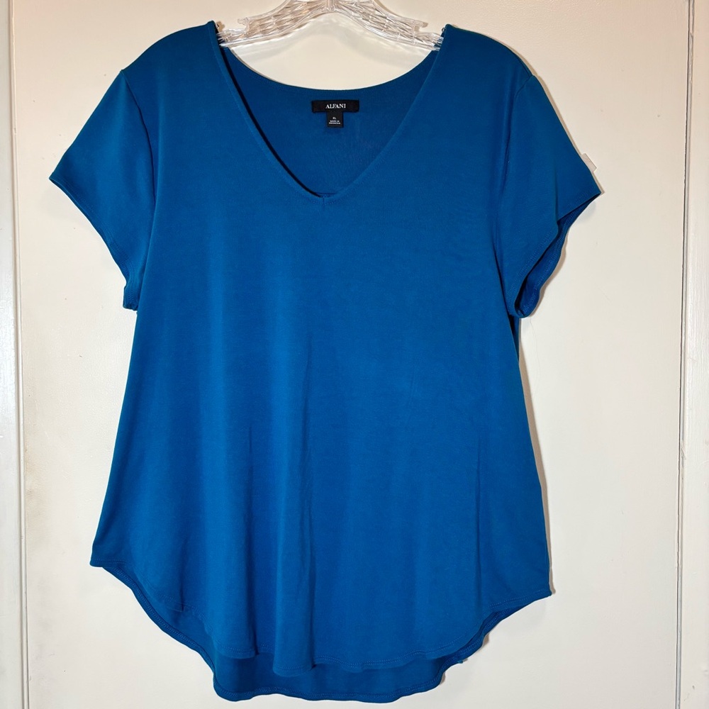 Alfani Women's Blue V-Neck Top